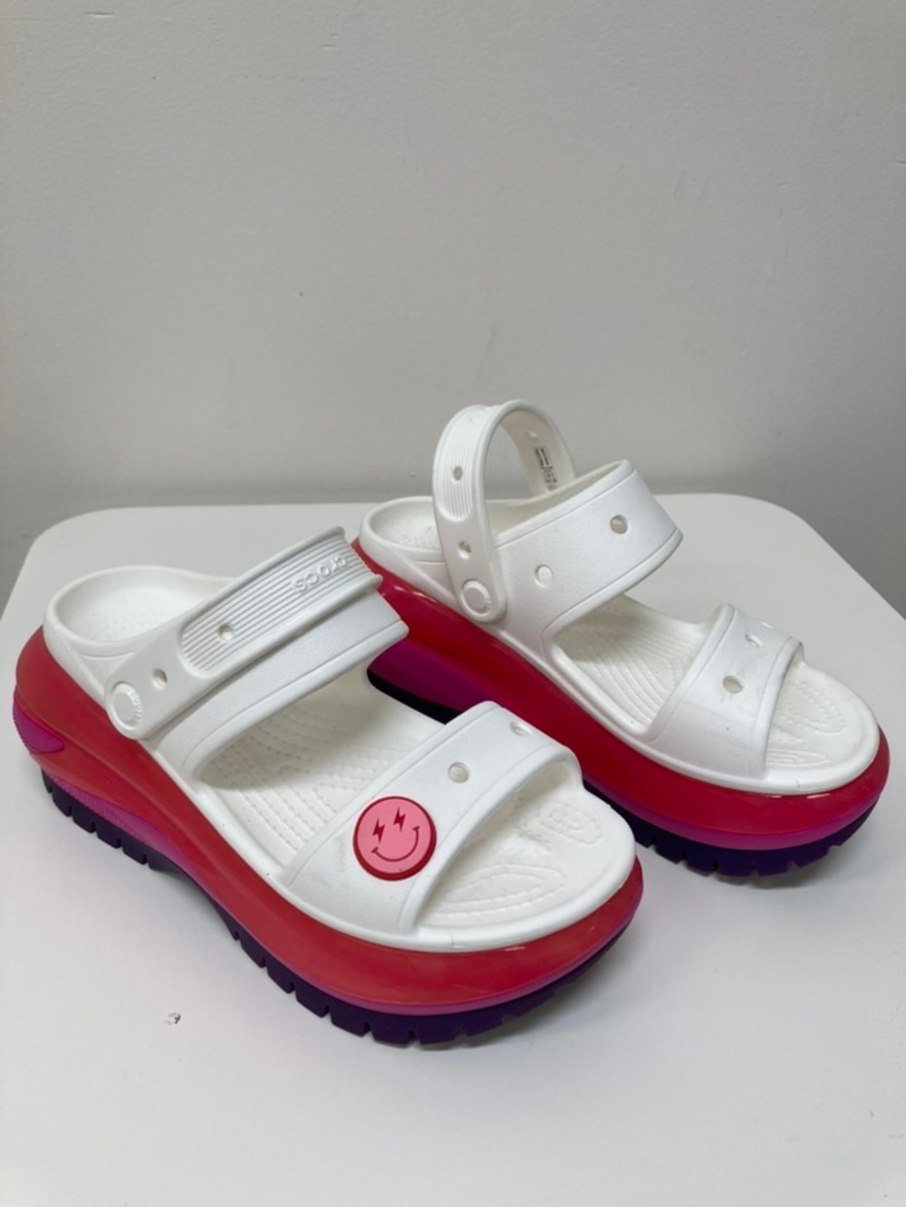 White Platform Crocs Sandals